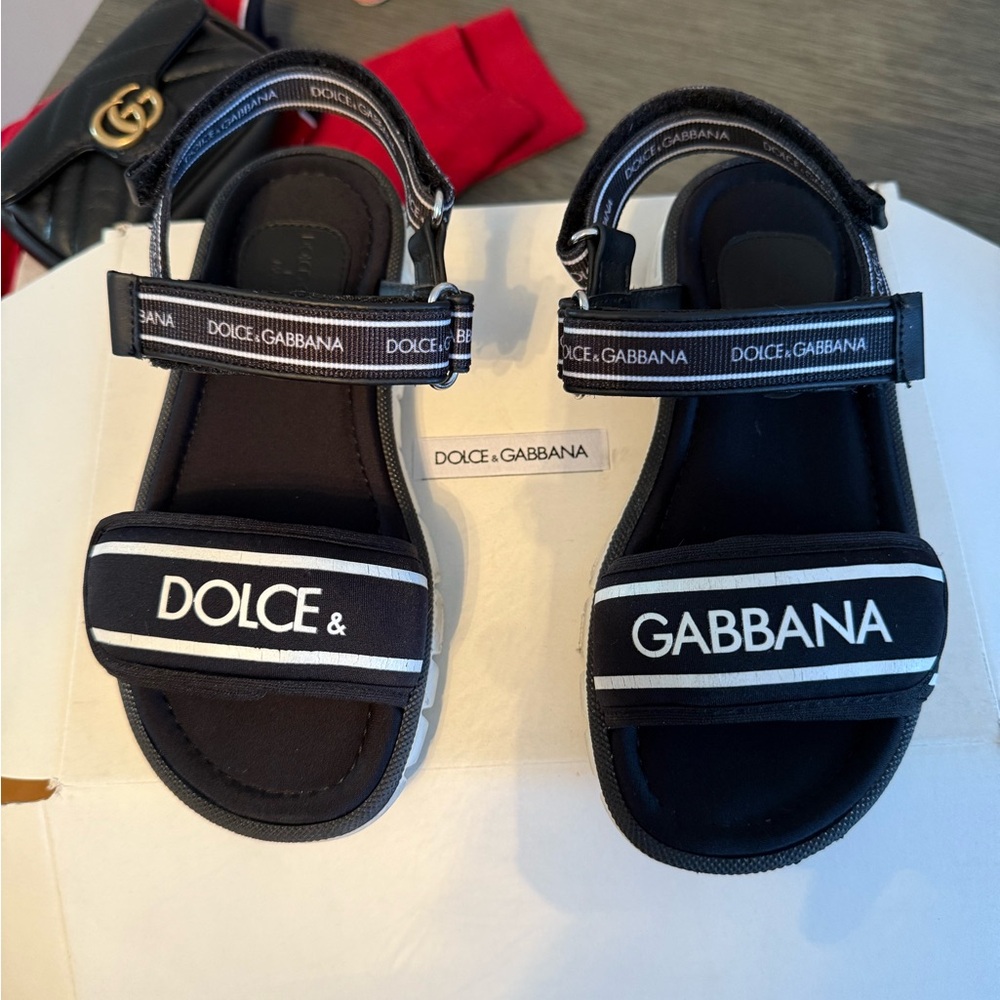 Dolce & Gabbana Black Strap Sandals